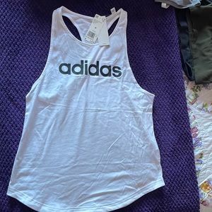 Adidas White racer back tank